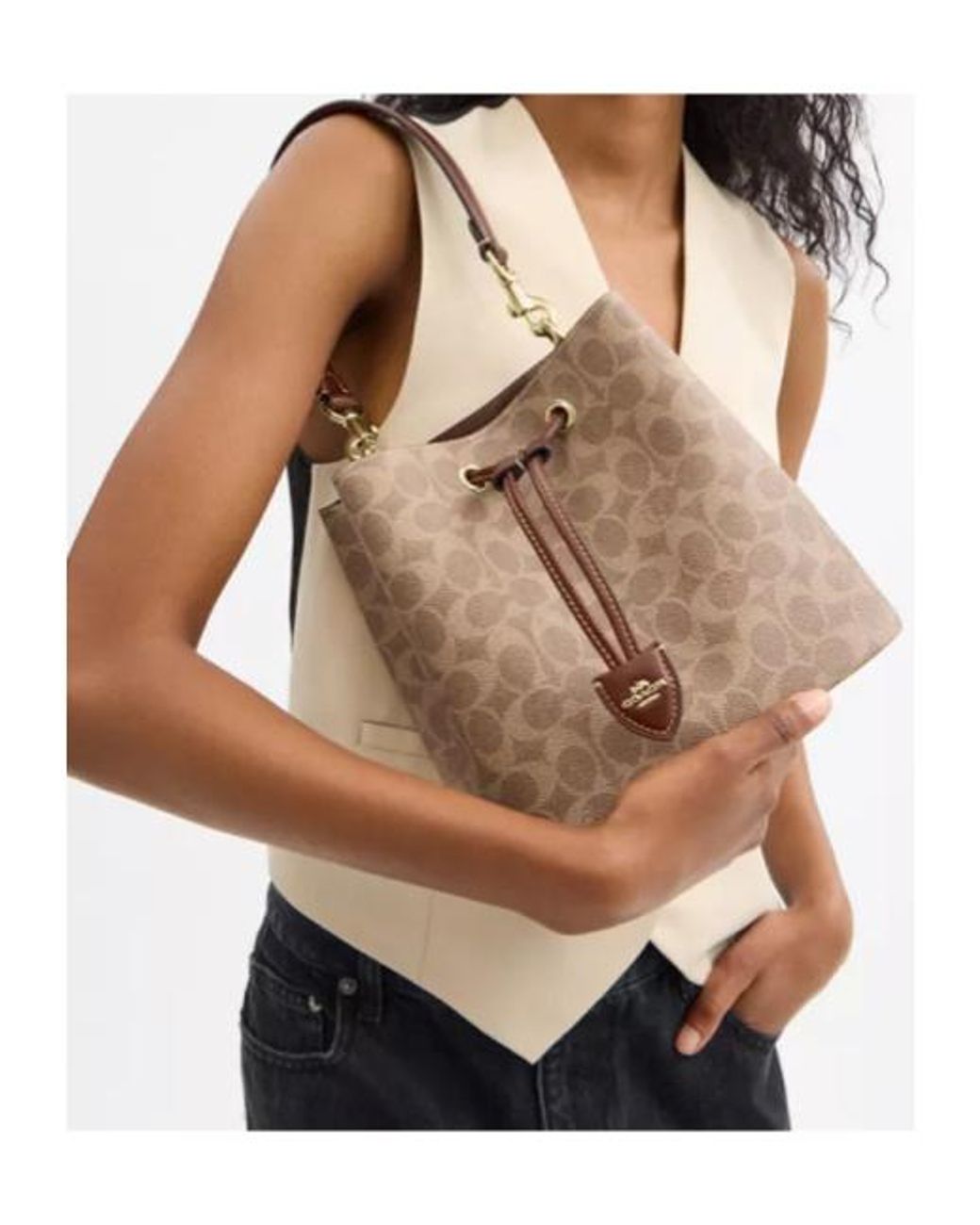 COACH Brown Rowan Bucket Bag