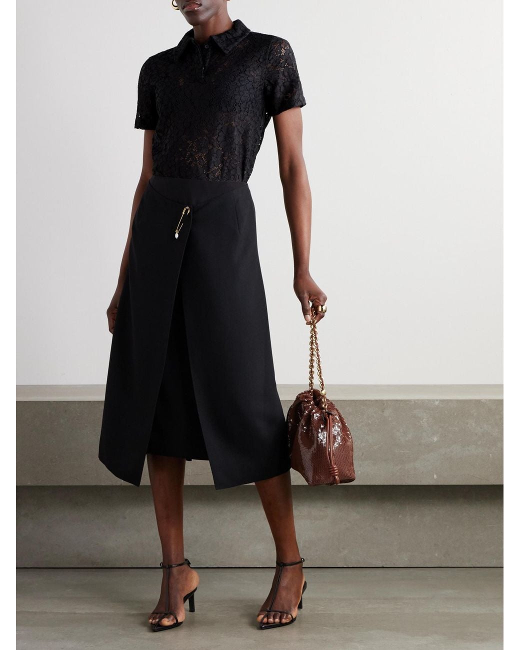 Proenza Schouler Black Floral Lace Shirt