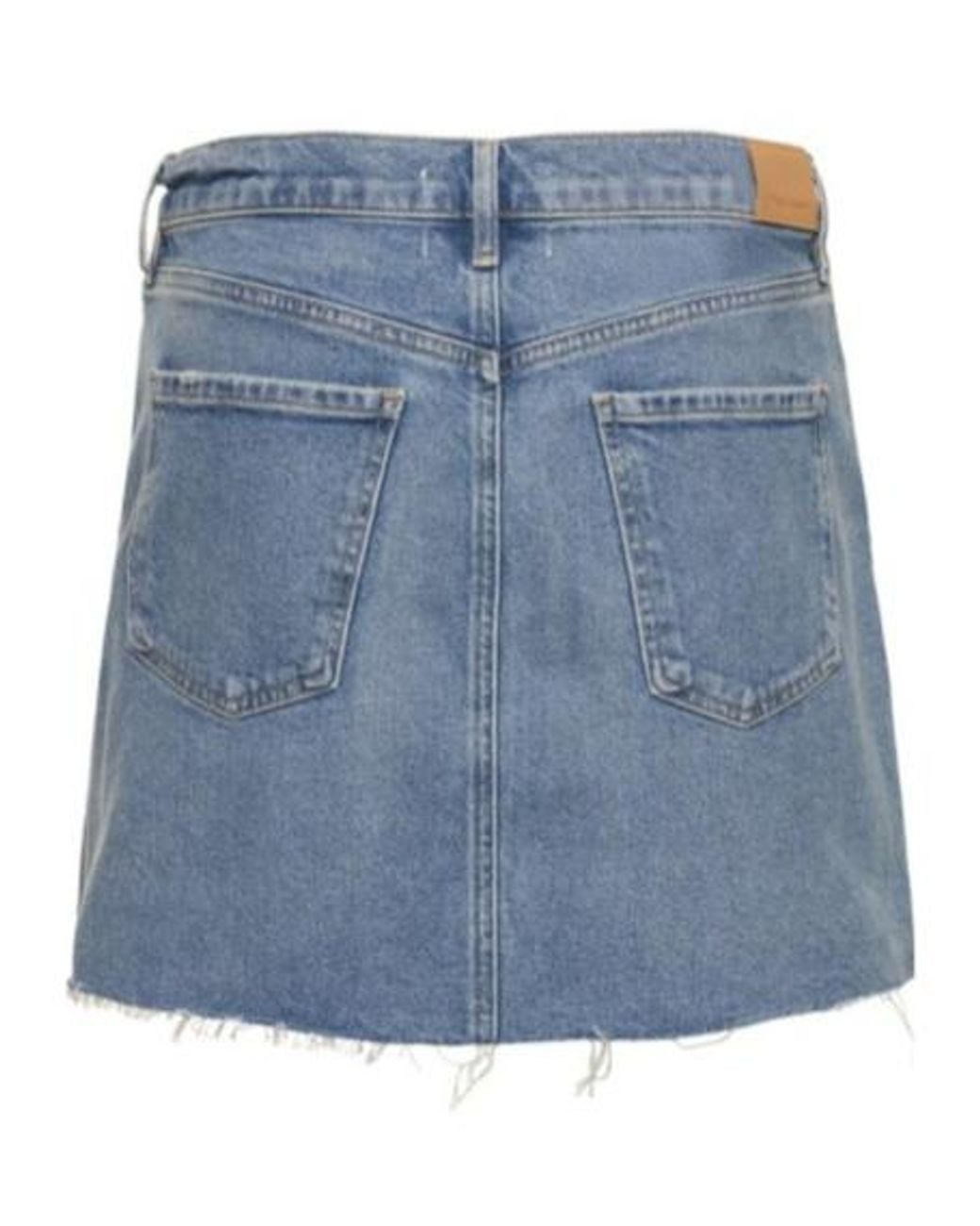 Citizens of Humanity Blue Beatnik Cotton Denim Mini Skirt