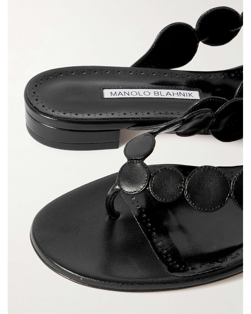 Manolo Blahnik White Round Toe Slippers