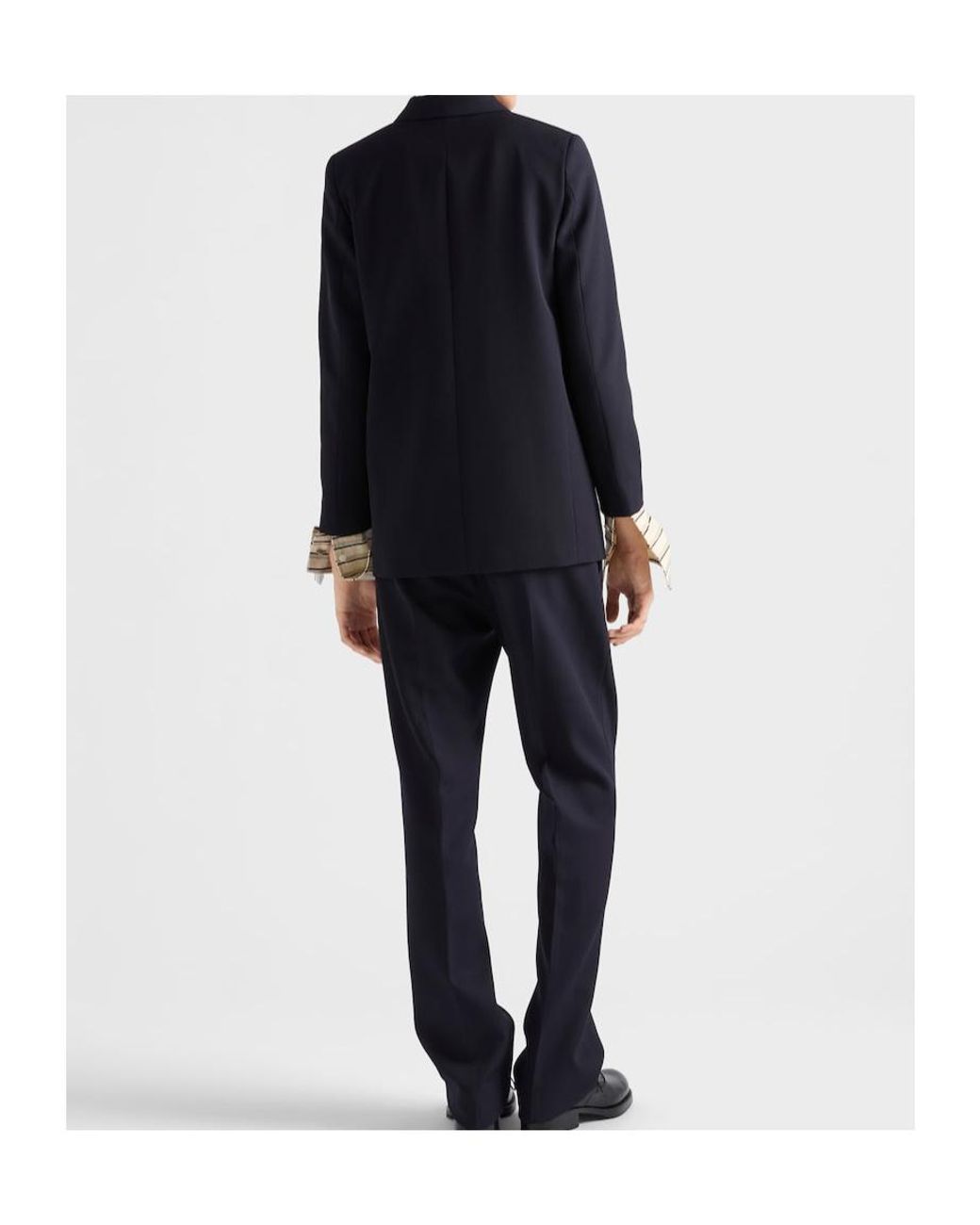 Prada Blue Double-Breasted Wool Jacket for men