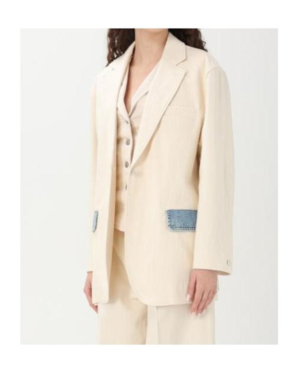 Moschino Natural Long Sleeve Casual Jacket