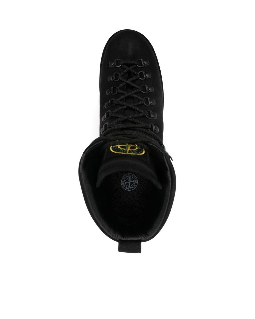 Stone Island Black Leather Ankle Boots for men