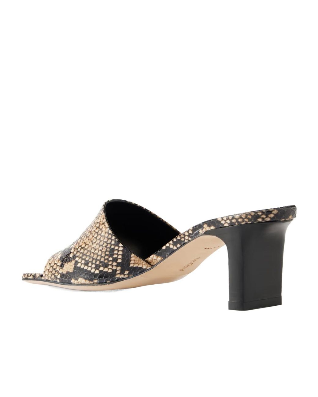 Aeyde Brown Snake-Effect Leather Sandals