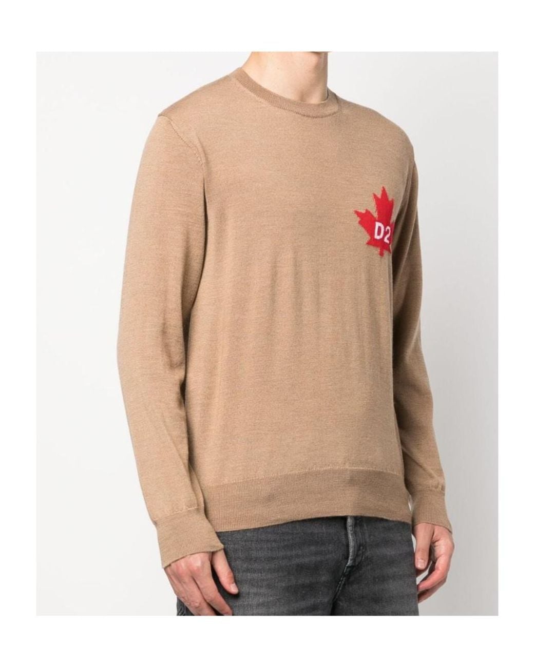 DSquared² Pink Fine-Knit Crew-Neck Jumper for men