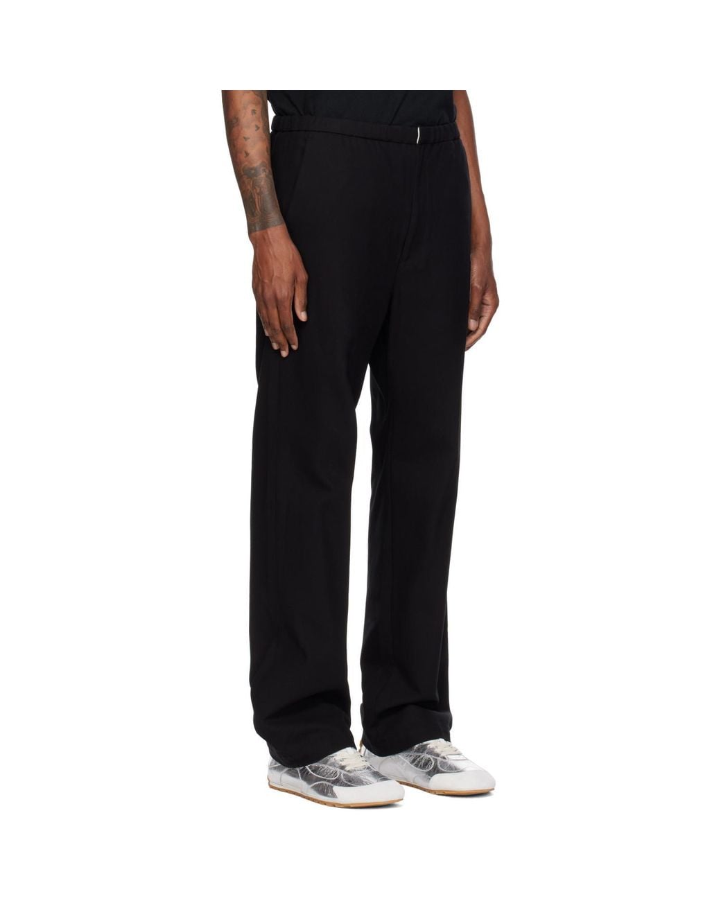 Maison Mihara Yasuhiro Black Twill Flare Pants for men
