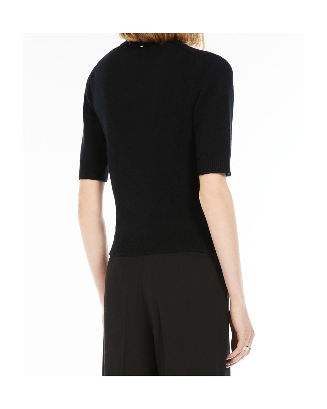 Sportmax Black Crewneck Short-Sleeved Jumper