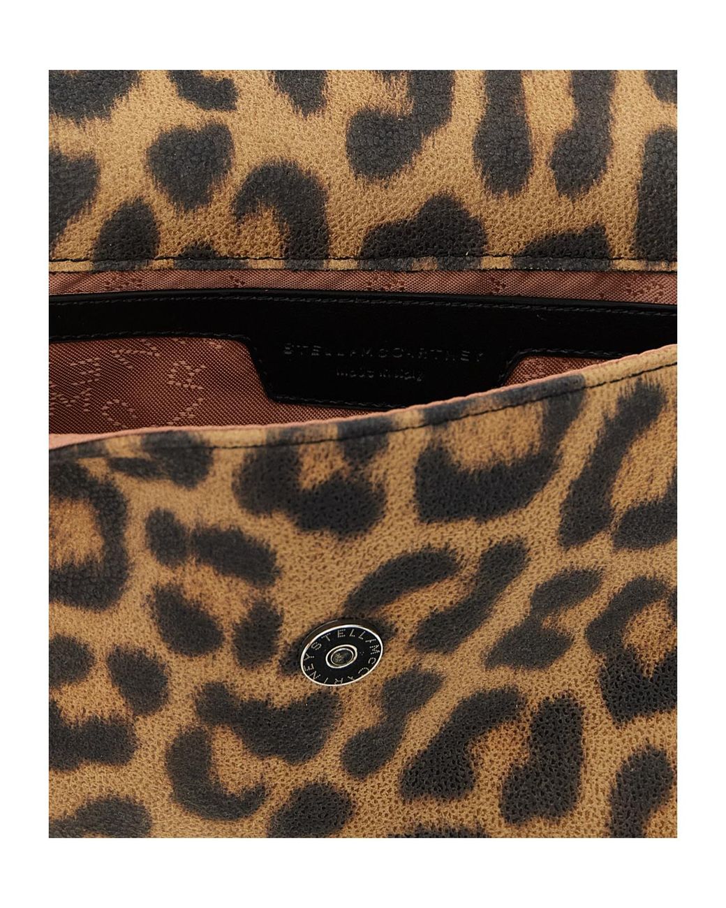 Stella McCartney Metallic Leopard-Printed Clutch Bag