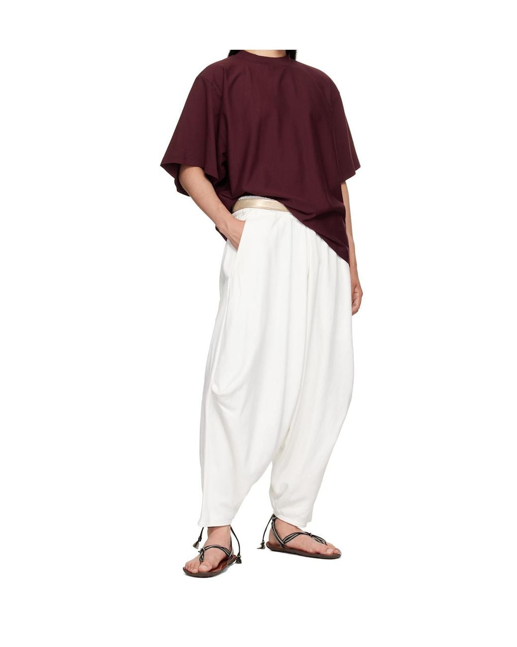 Hed Mayner White Embroidered Sweatpants for men