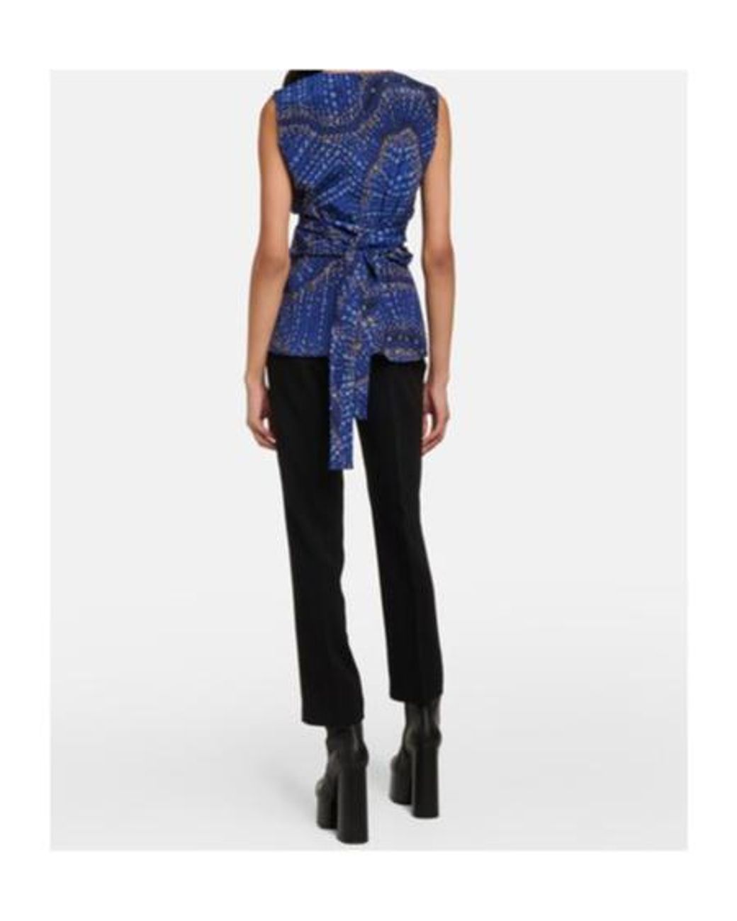 Altuzarra Blue Pleated Silk Top