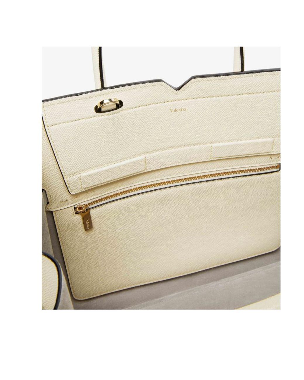 Valextra Natural Medium Milano Leather Tote Bag