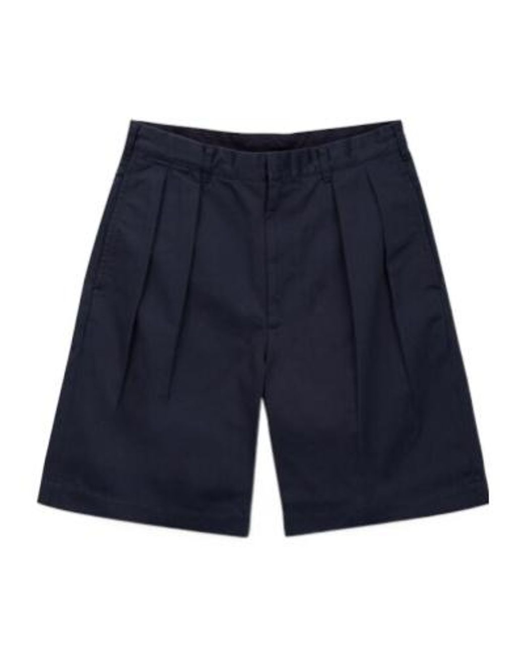 Nanamica Blue Double-Pleated Shorts for men
