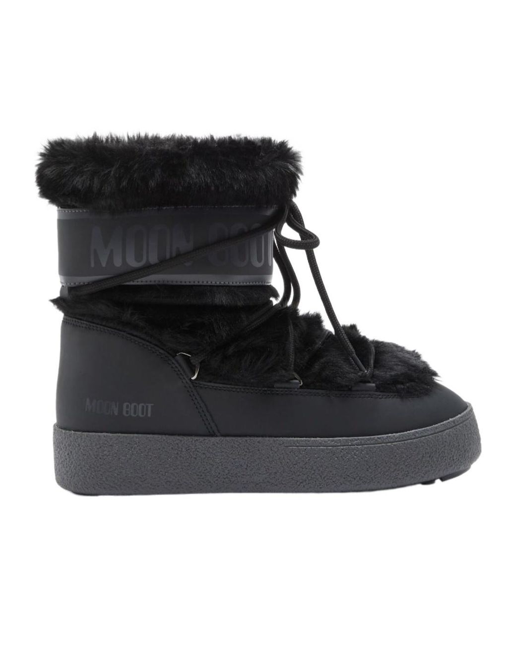 Moon Boot Black Ltrack Faux Fur Wp Ankle Snow Boots