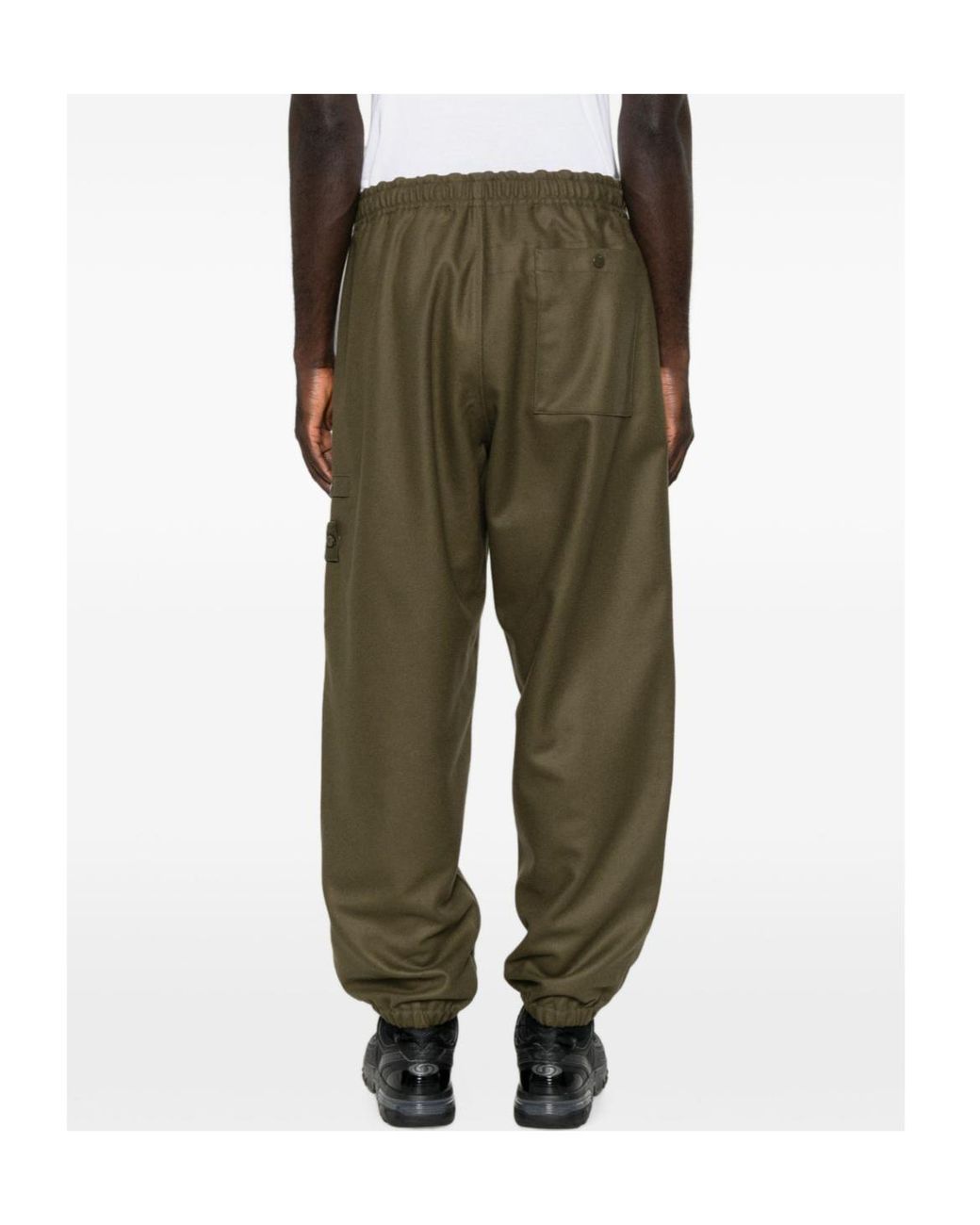 Stone Island Green Logo-Patch Track Pants for men