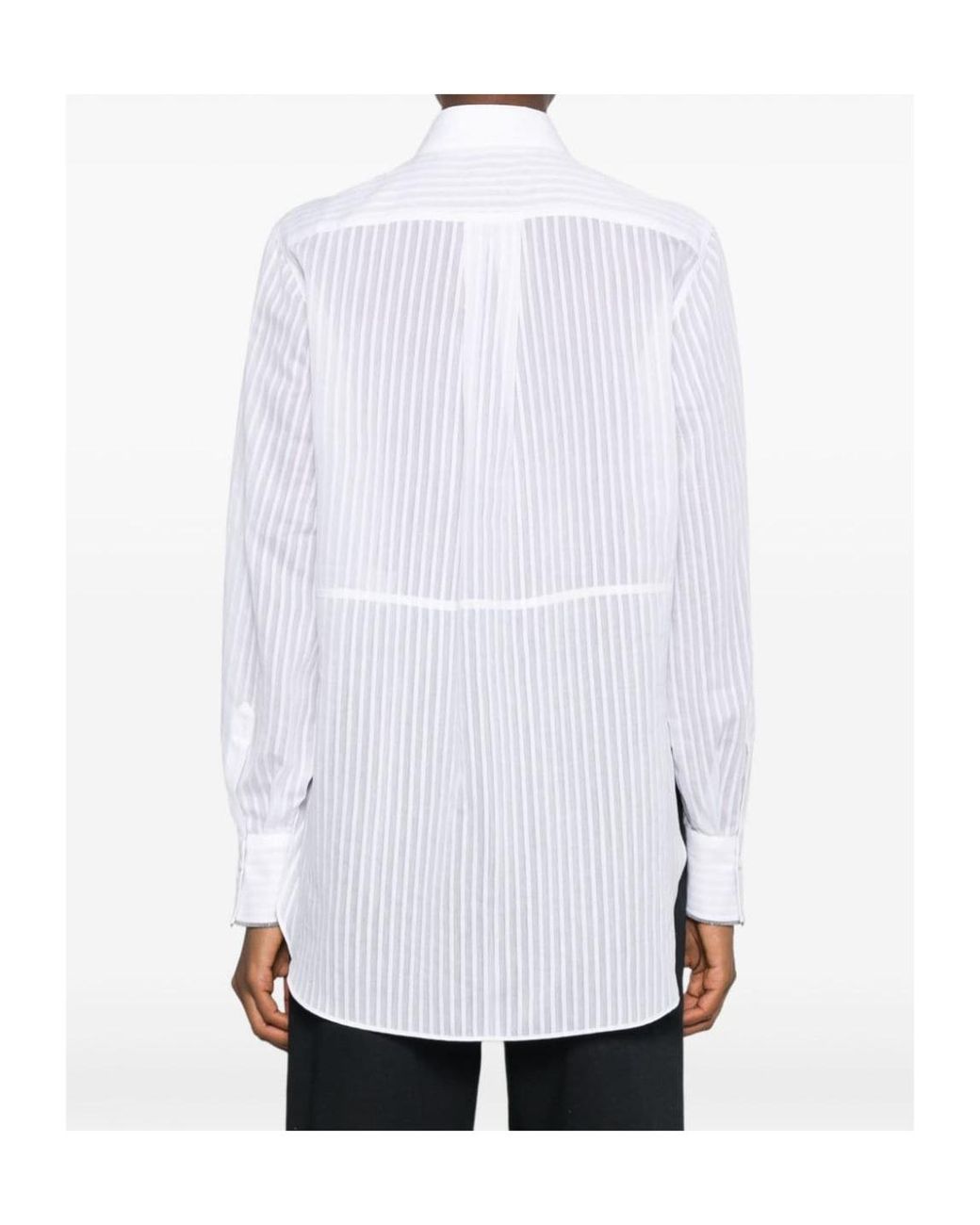 Brunello Cucinelli White Striped Shirt