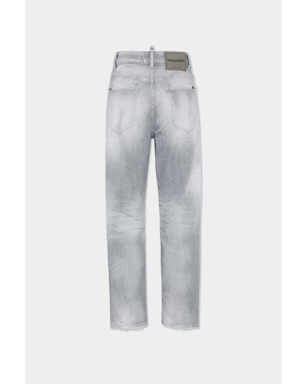 DSquared² Gray Brushed Wash Distressed Boston Jeans