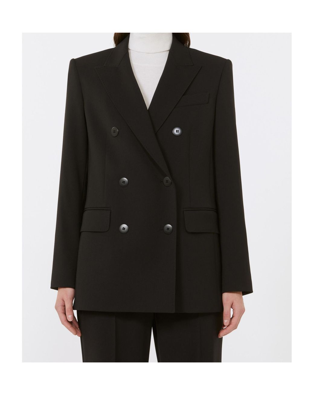 Max Mara Black Vadare Double-Breasted Blazer
