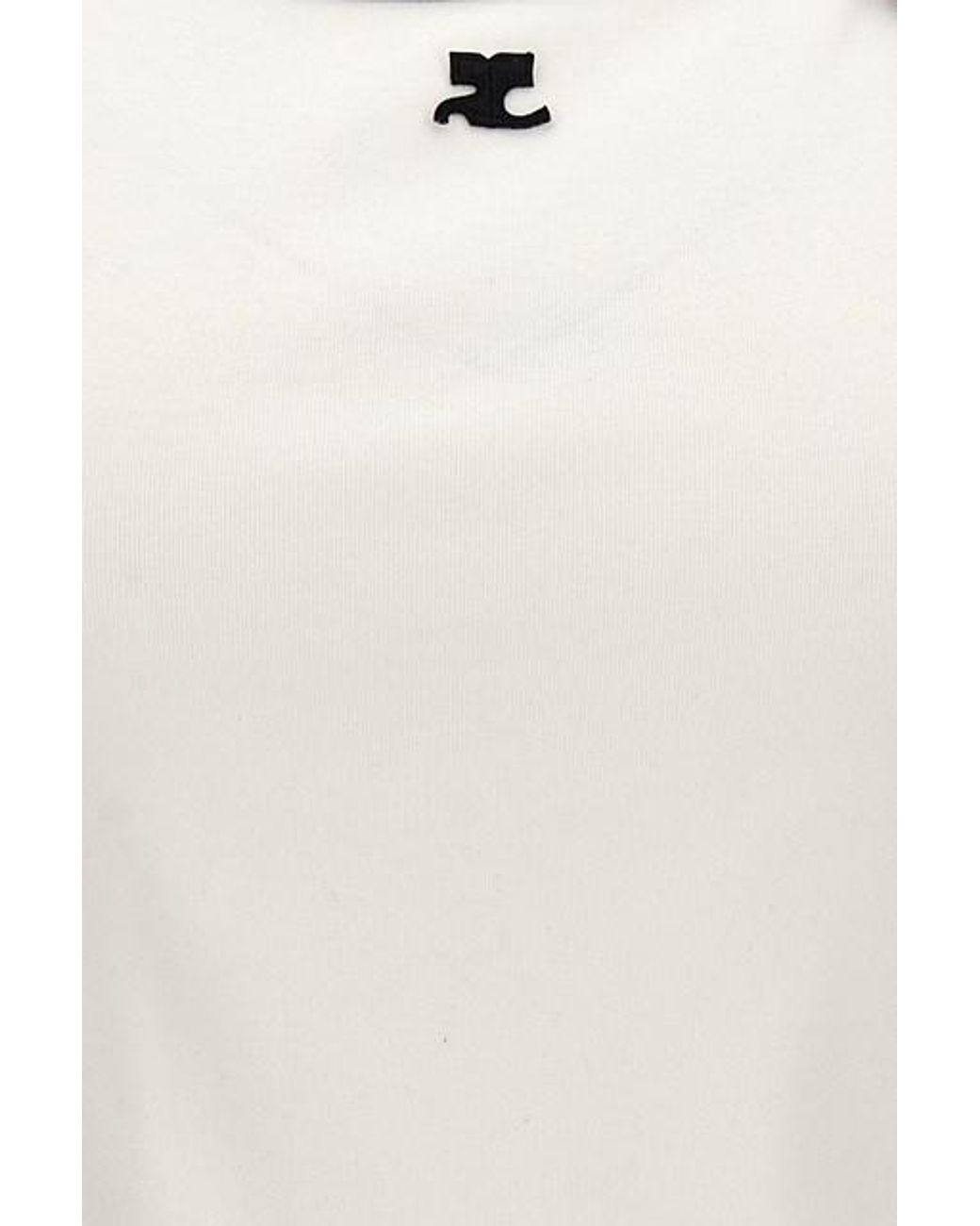 Courreges White Courrèges Buckle Detailed Halter-Neck Top