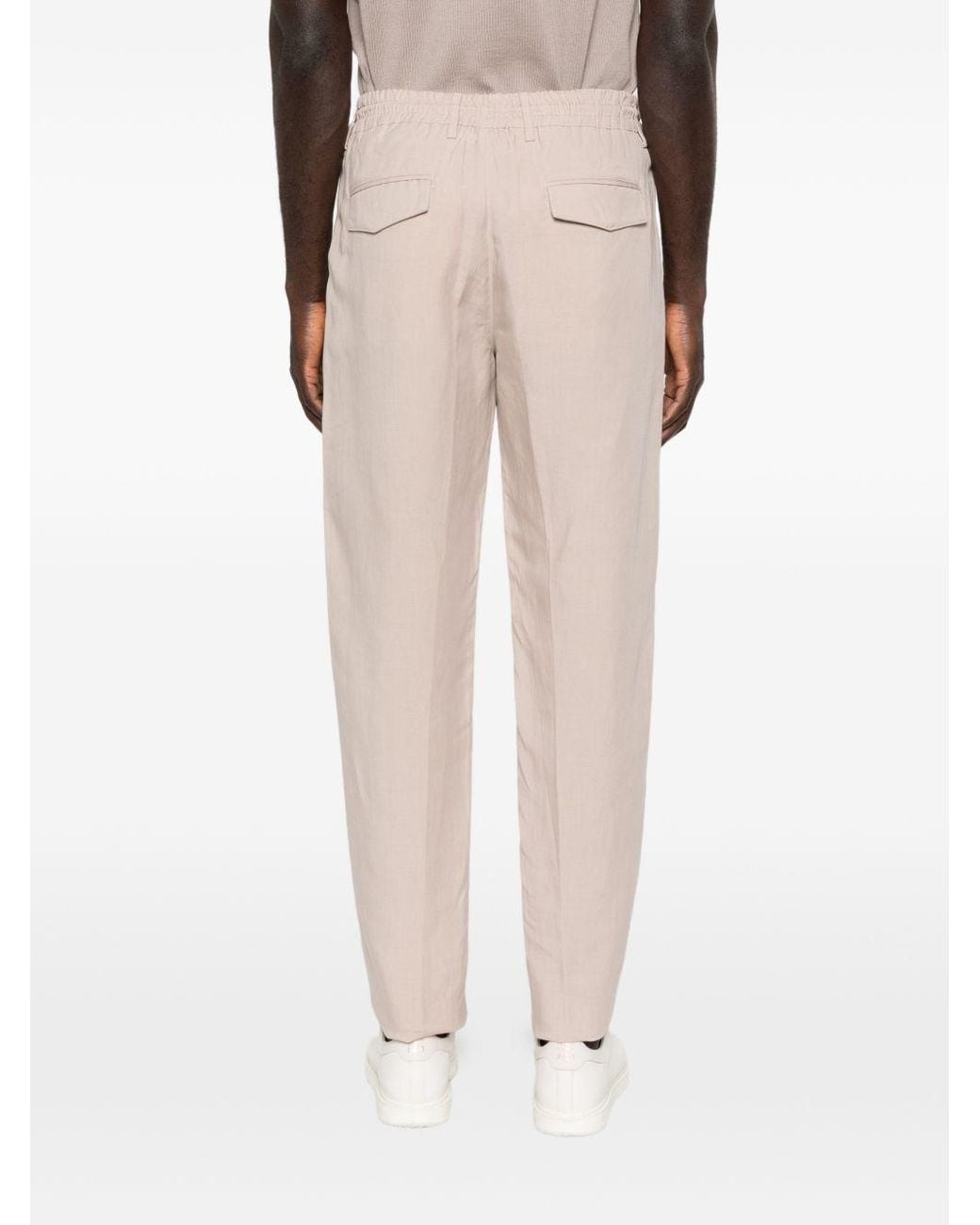 Eleventy White Casual Pants With Belt Loops for men