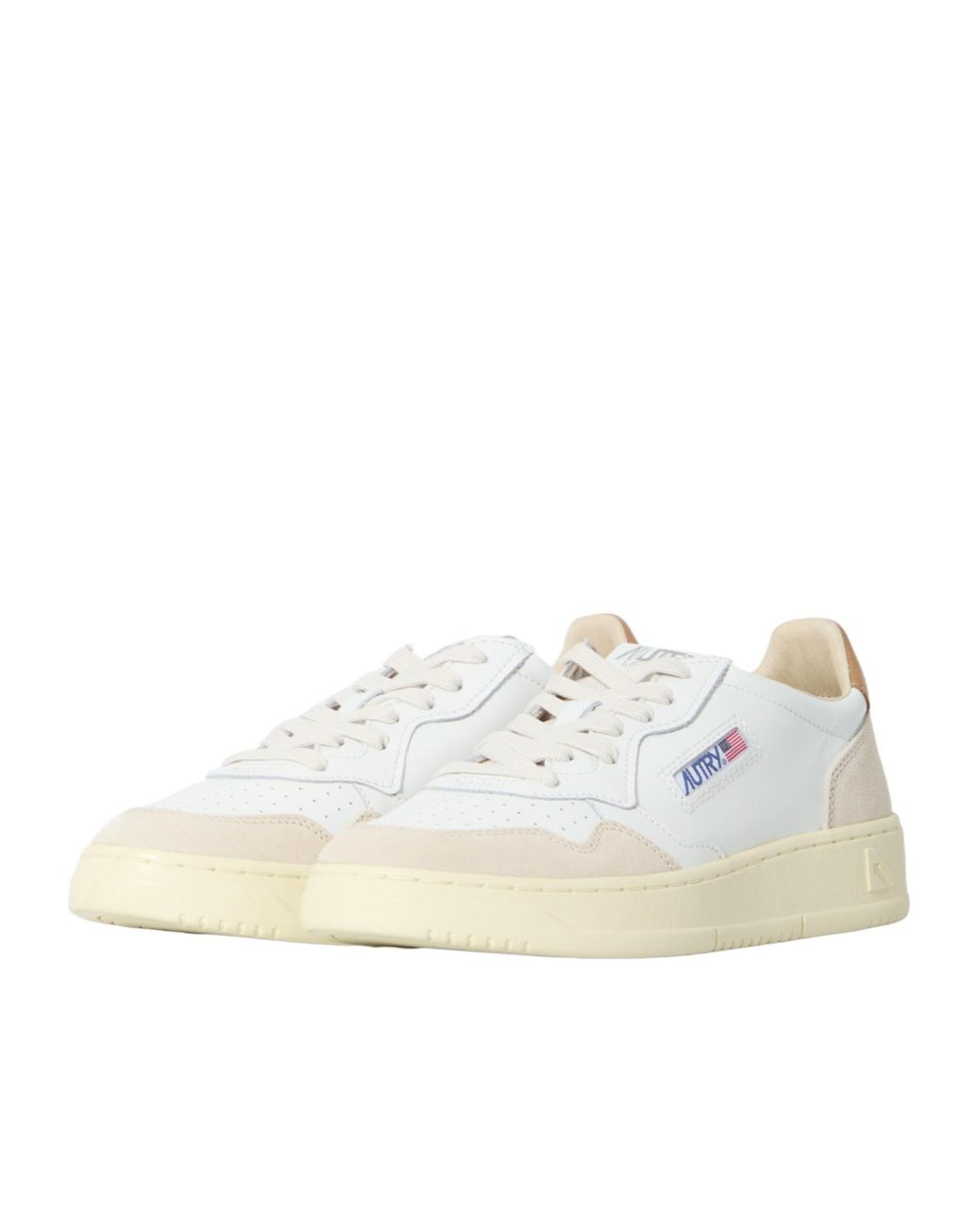 Autry White Perforated Low-Top Sneakers for men