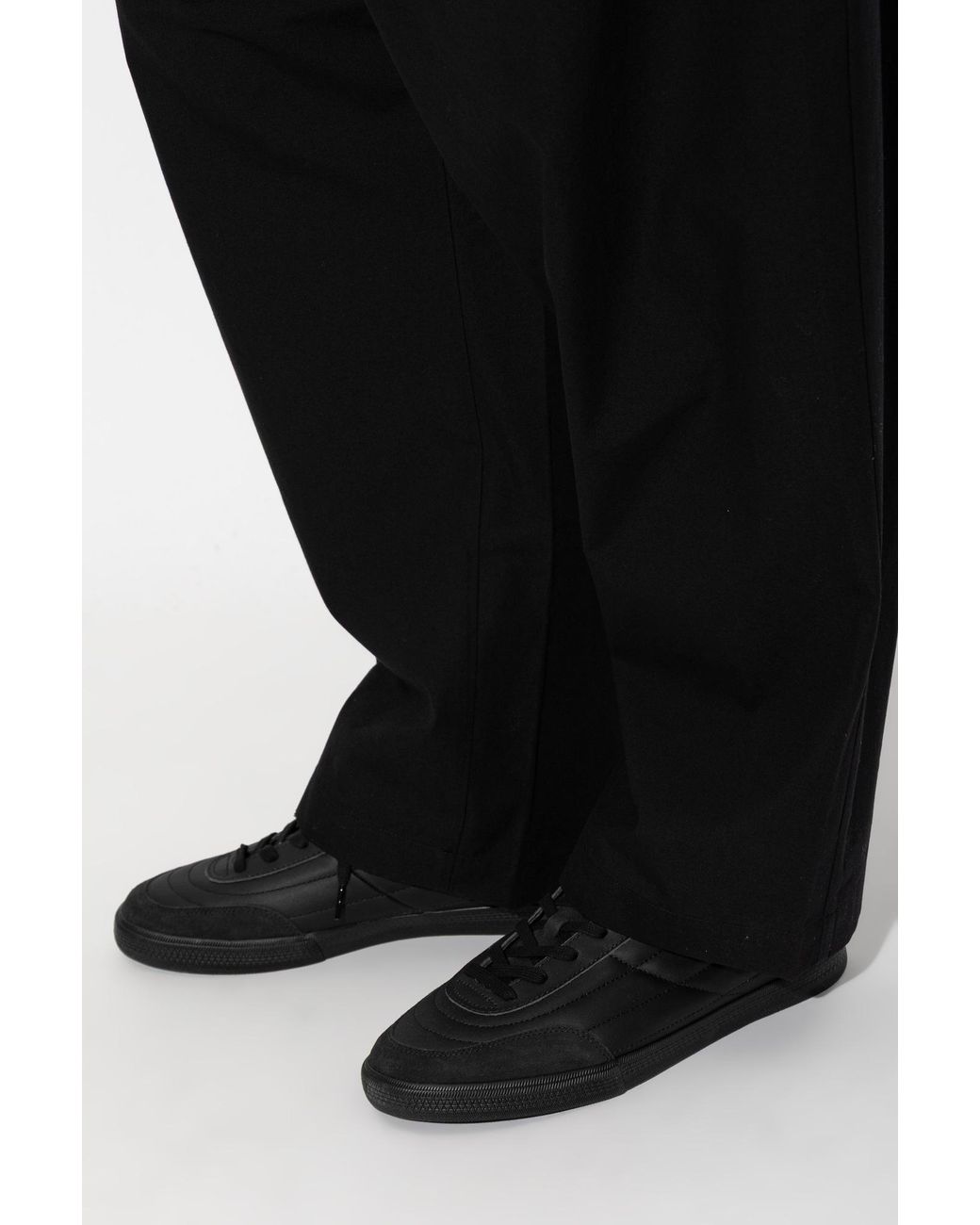 Veja Black Quilted Panelled Leather Sneakers for men
