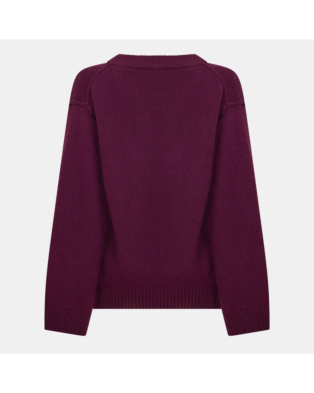 Ganni Purple V-Neck Knit Sweater