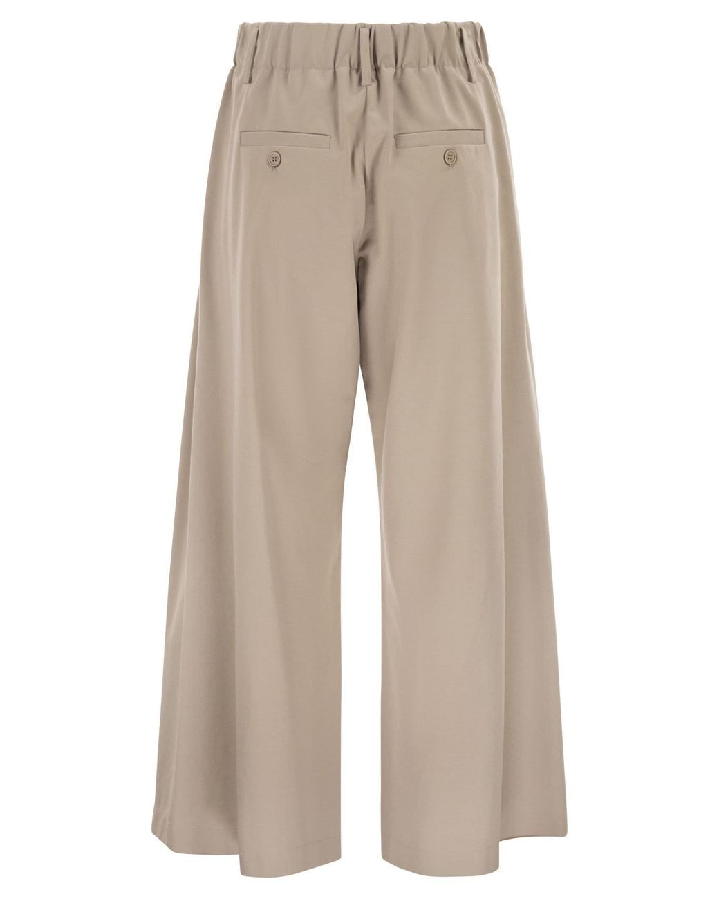 Brunello Cucinelli Natural Drawstring Straight-Leg Trousers