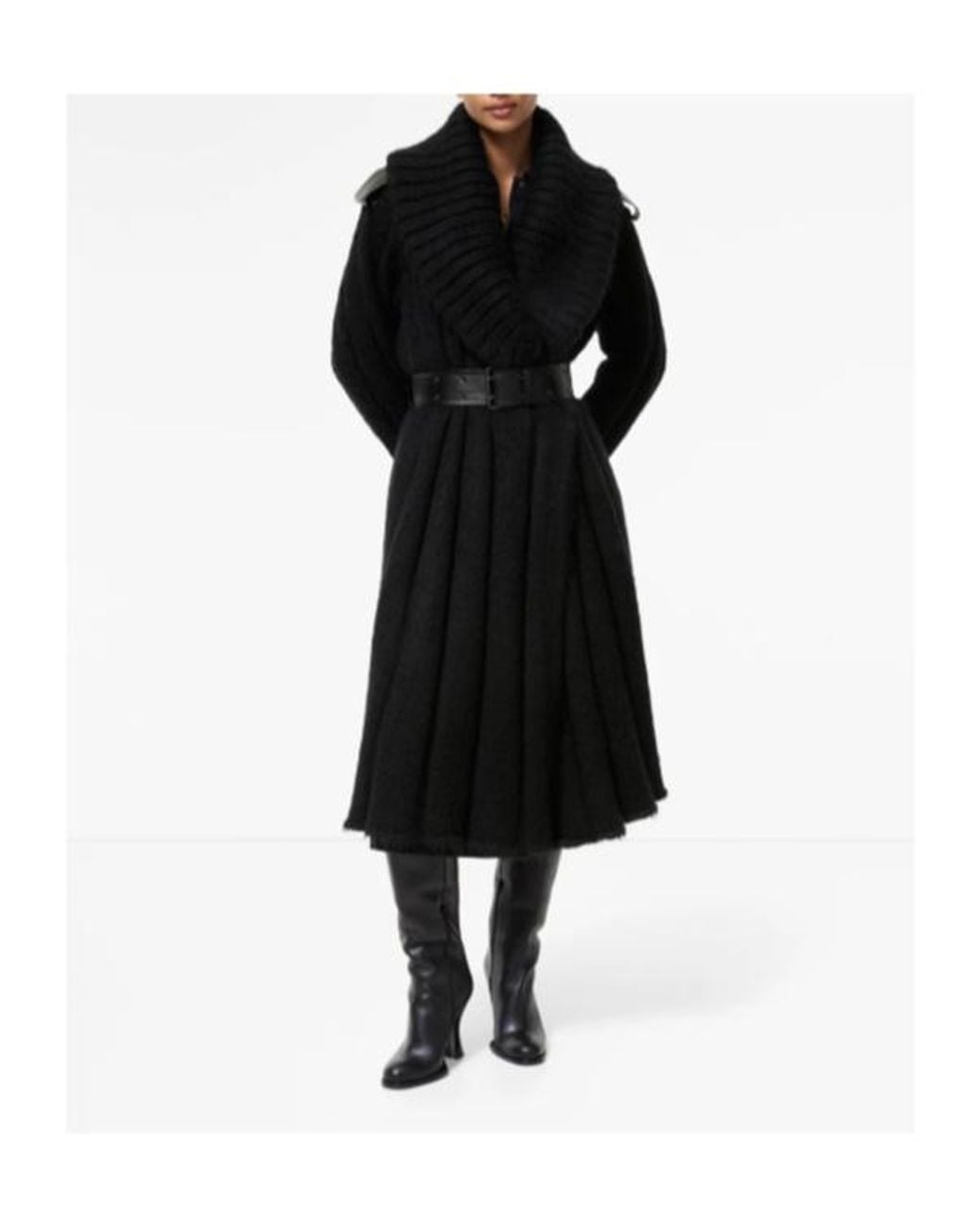 Burberry Black Wool Mohair Silk Coat