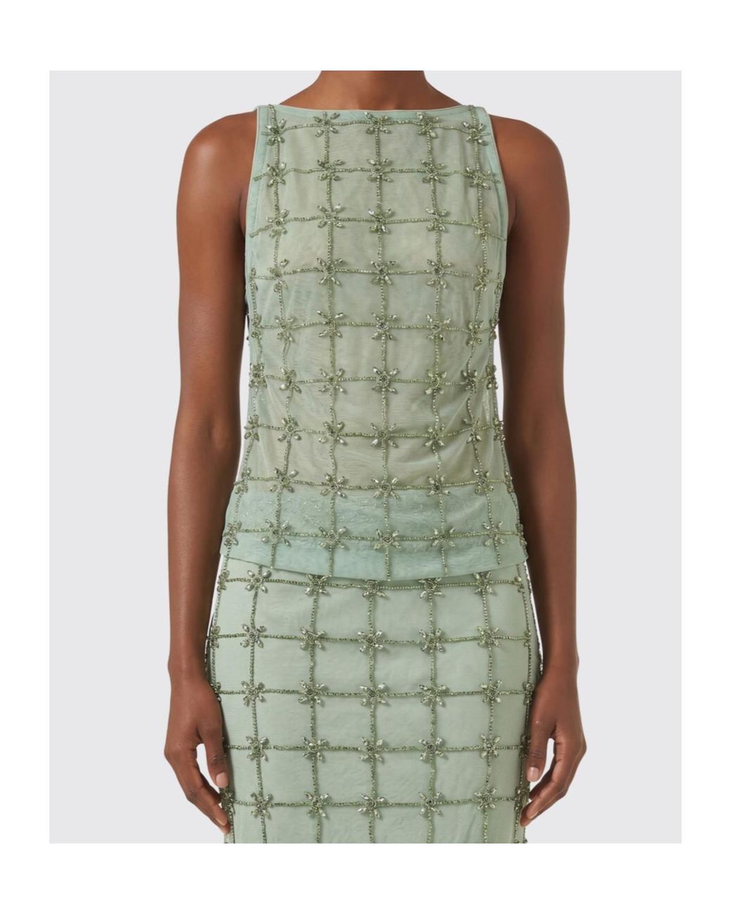 Pinko Green Sleeveless Tops