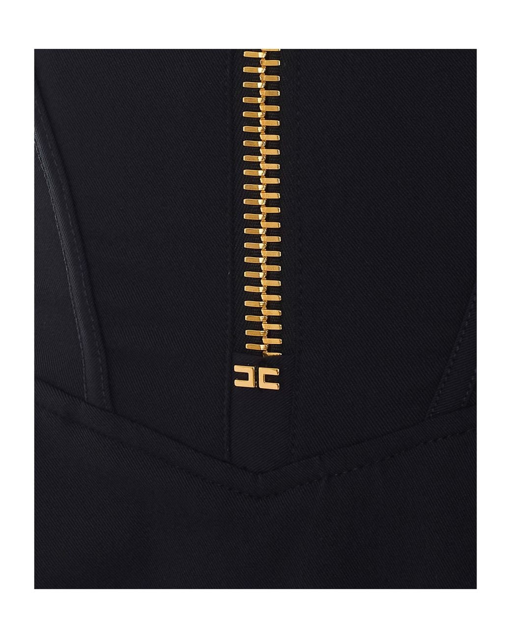 Elisabetta Franchi Black Zip-Front Sleeveless Dress