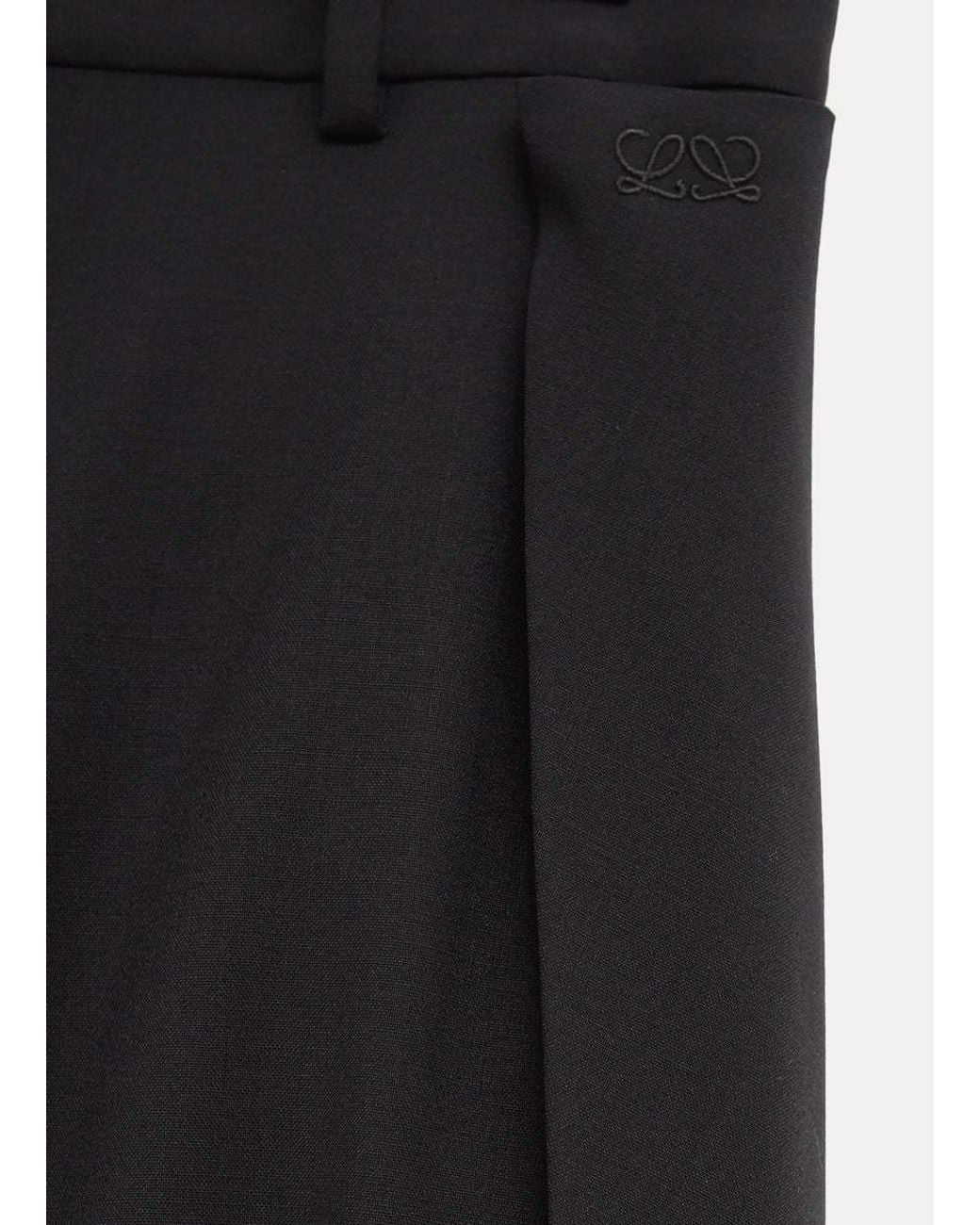 Loewe Black Pleated Ruffled Trousers