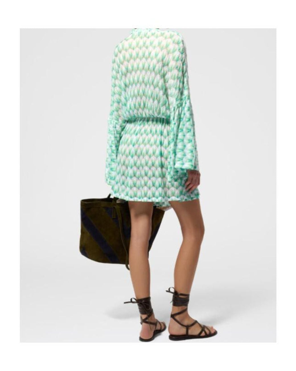 Missoni Blue Flared-Sleeve Mini Dress