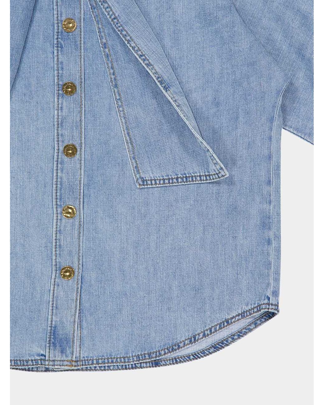 Zimmermann Blue Bow-Neck Denim Top