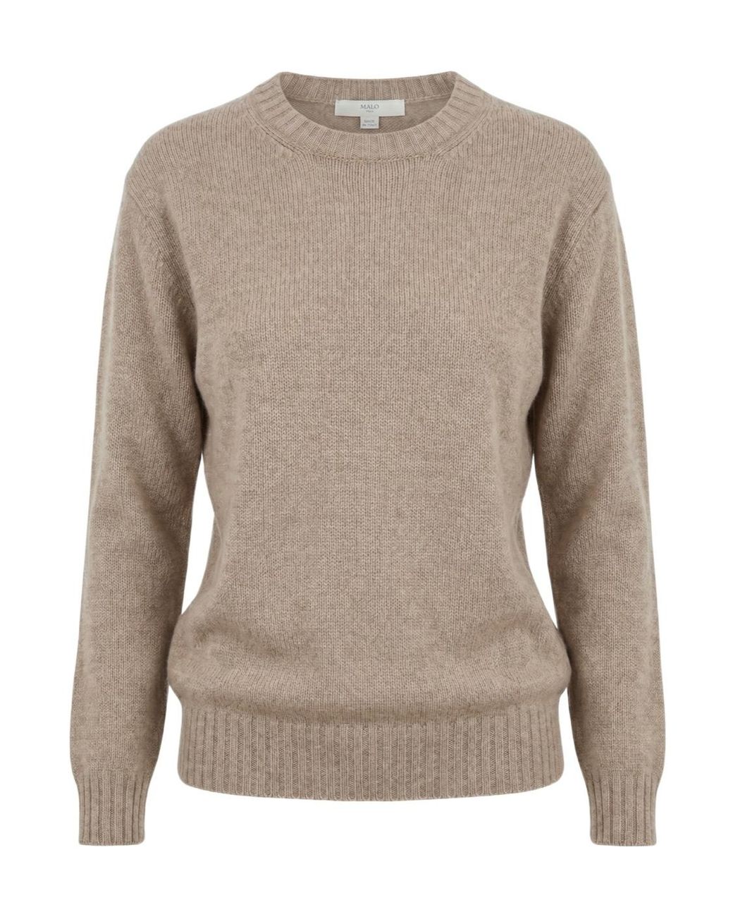 Malo Brown Cashmere Crew-Neck Sweater