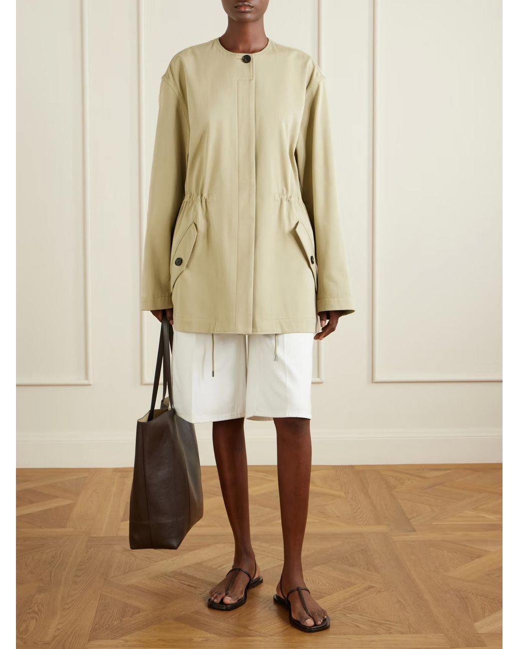 Totême  Natural Elasticated-Waist Cotton-Twill Jacket