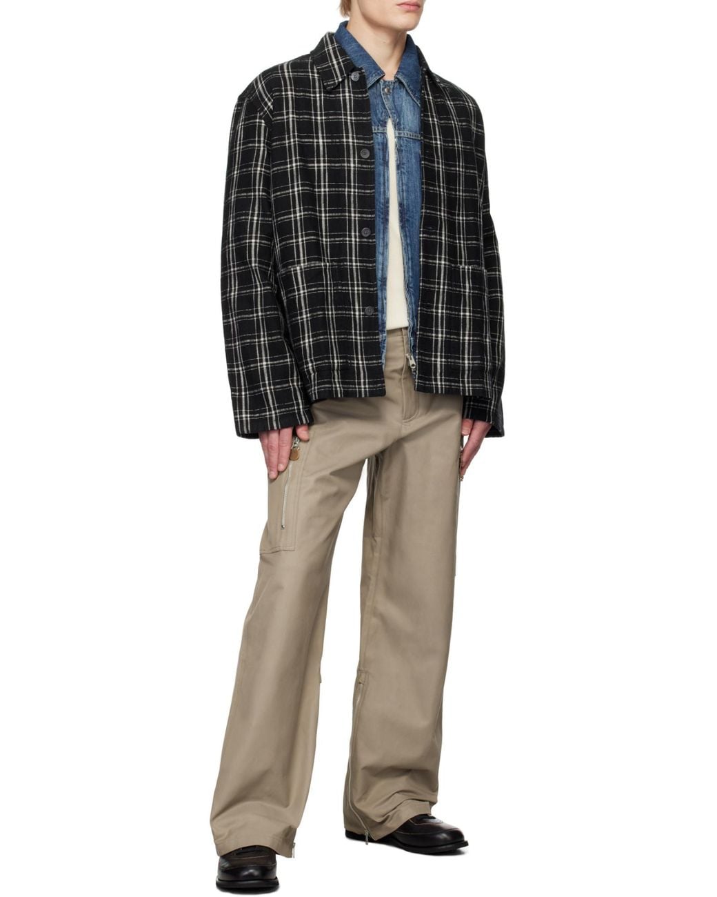 Our Legacy Black Haven Check Overshirt for men