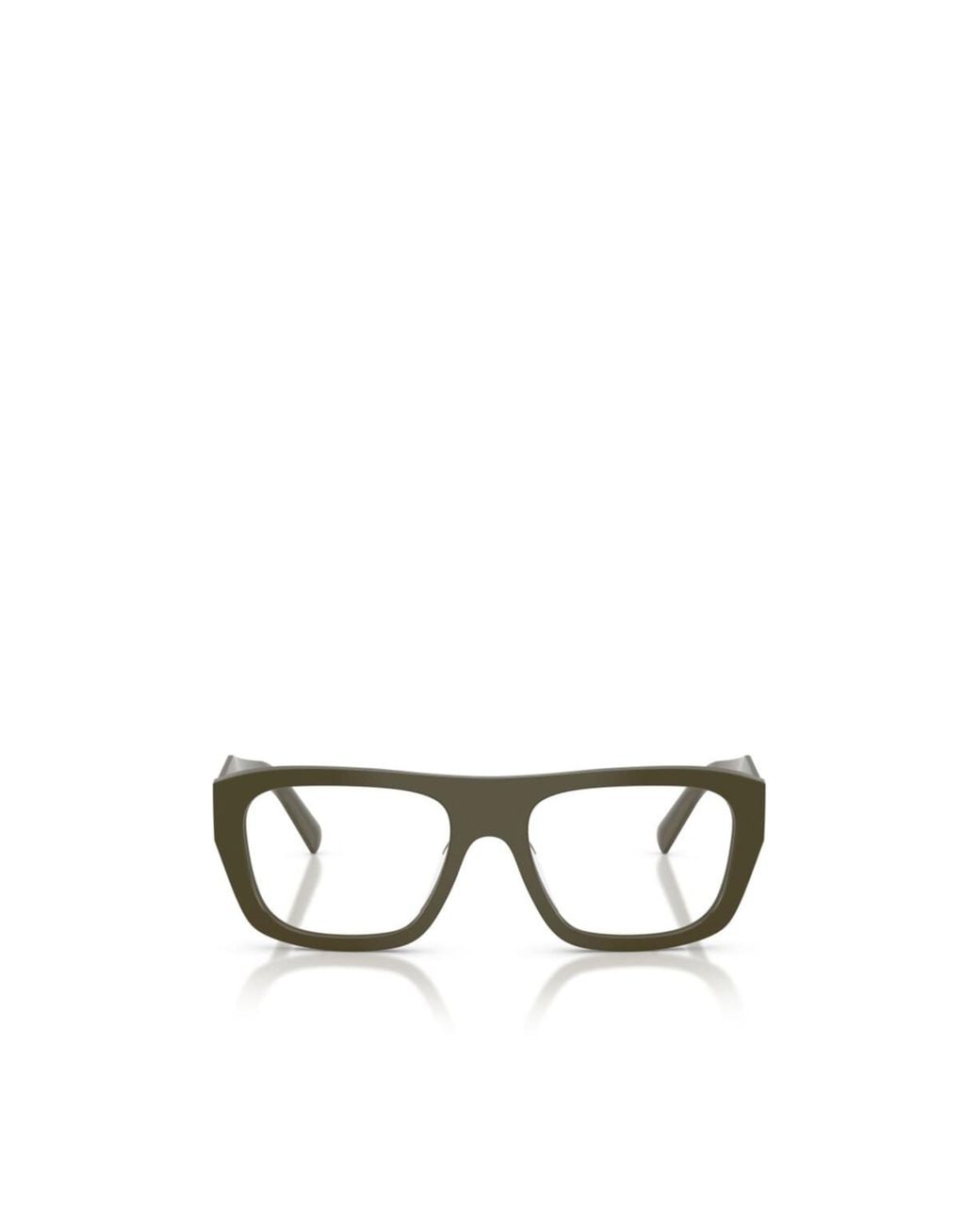 Prada White Eyewear Geometric Frame Glasses