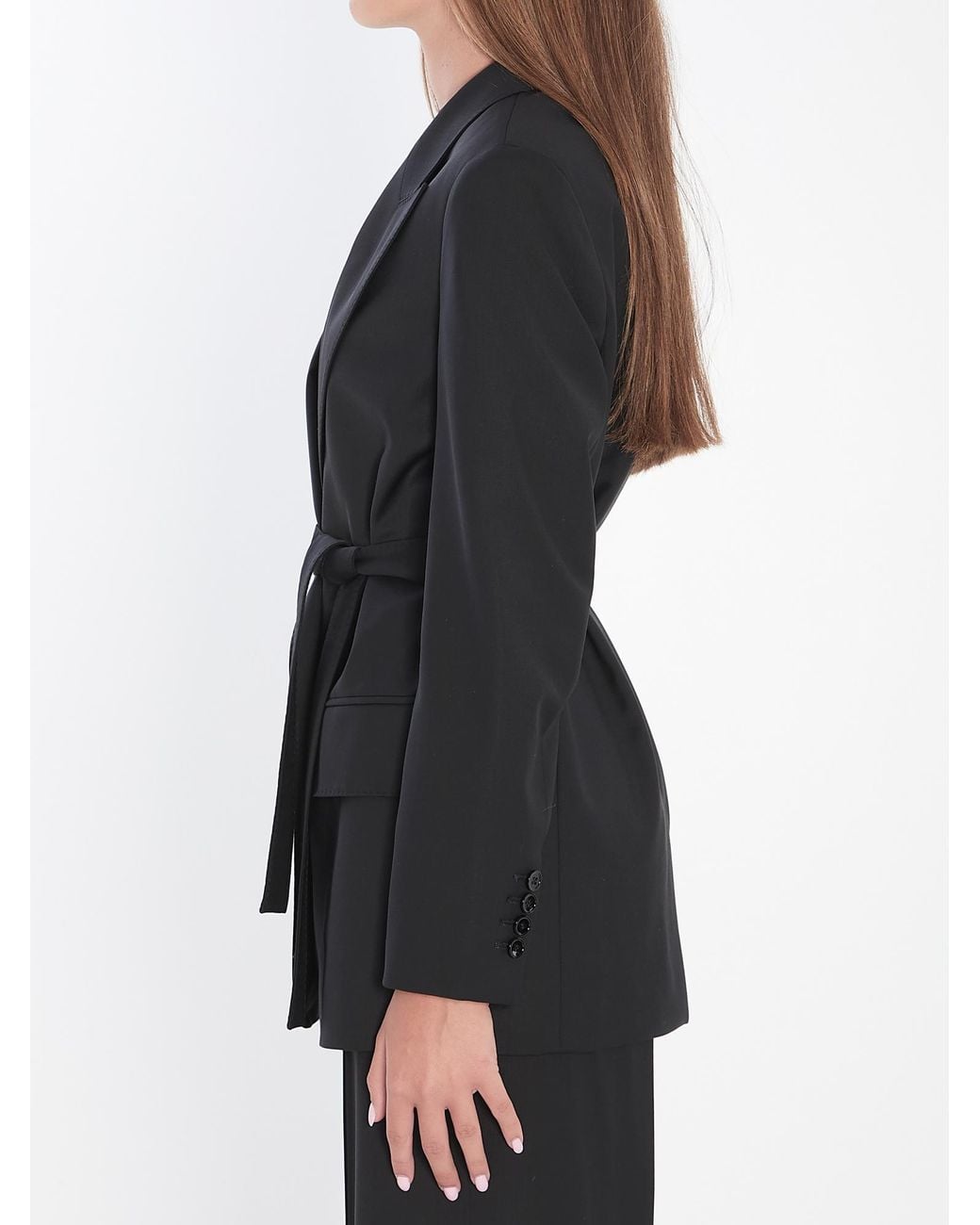 Max Mara Black Talento Tied Long-Sleeved Jacket