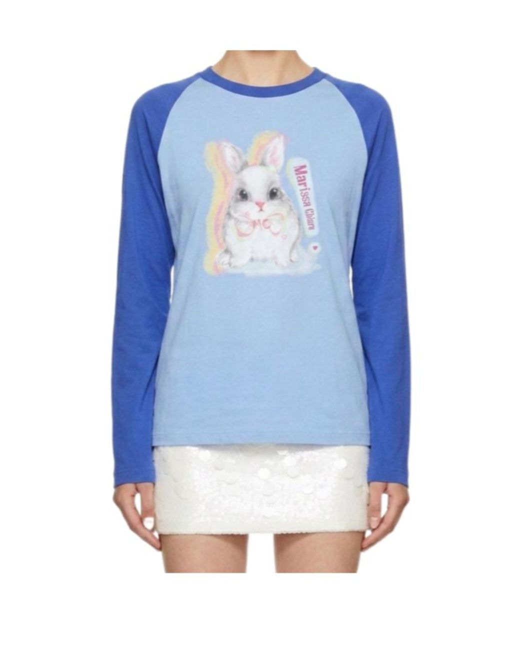 Marissa Chiara Blue Crew Neck T-Shirt