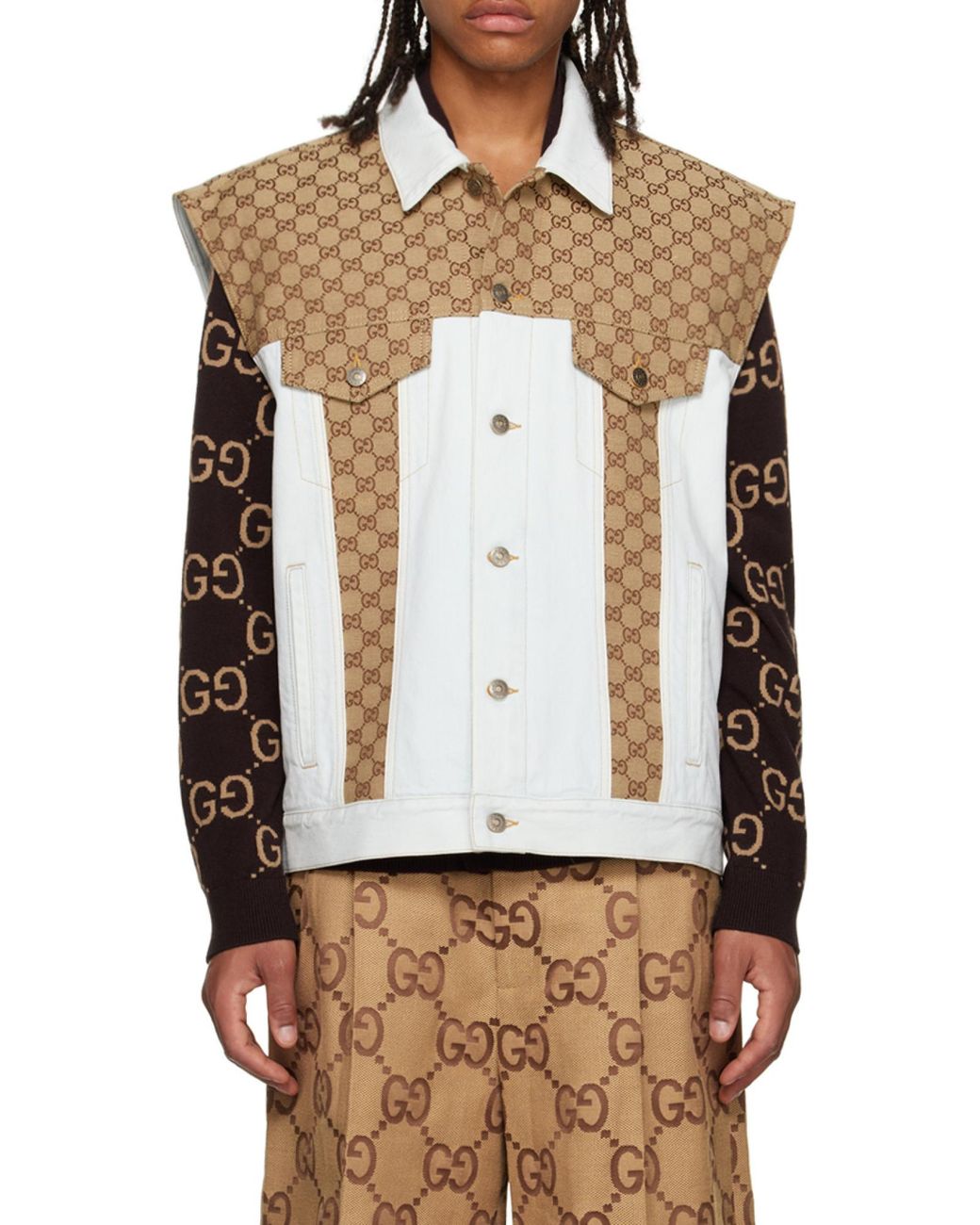 Gucci White Washed Denim Vest for men