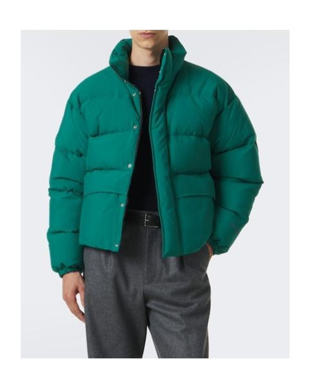 Jil Sander Green Technical Down Jacket for men