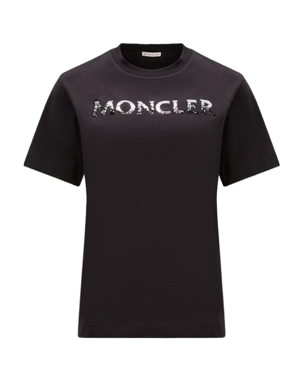 Moncler Black Logo Embellished Crewneck T-Shirt