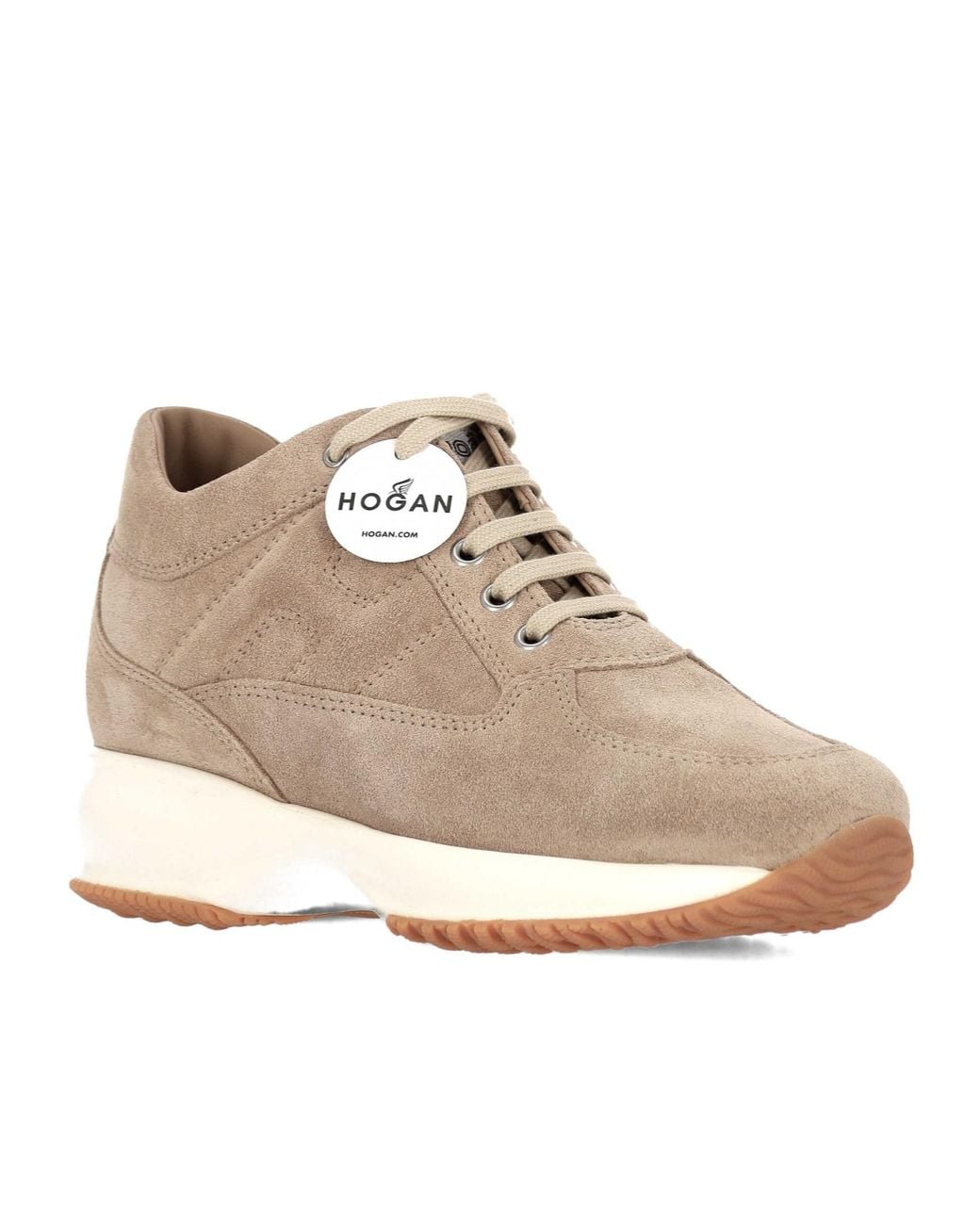 Hogan Natural Logo Stitched Lace-Up Sneakers