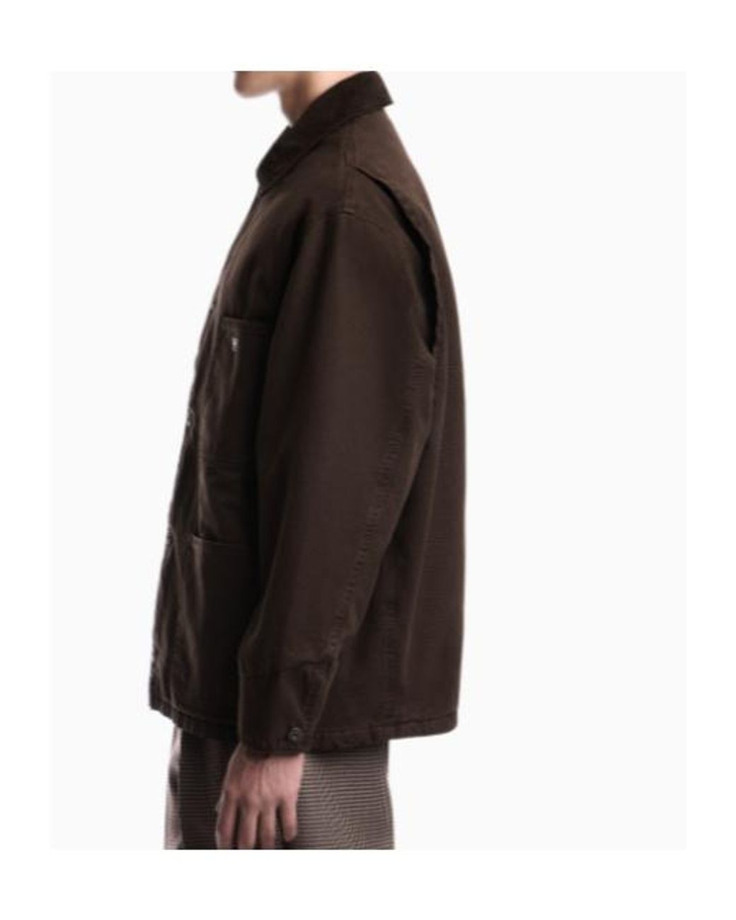 Emporio Armani Brown Patch Pocket Cotton Jacket for men