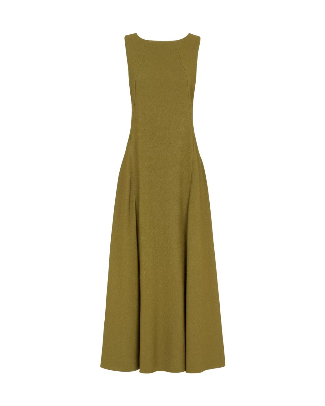 Fendi Green Back V-Shaped Sleeveless Midi Dress
