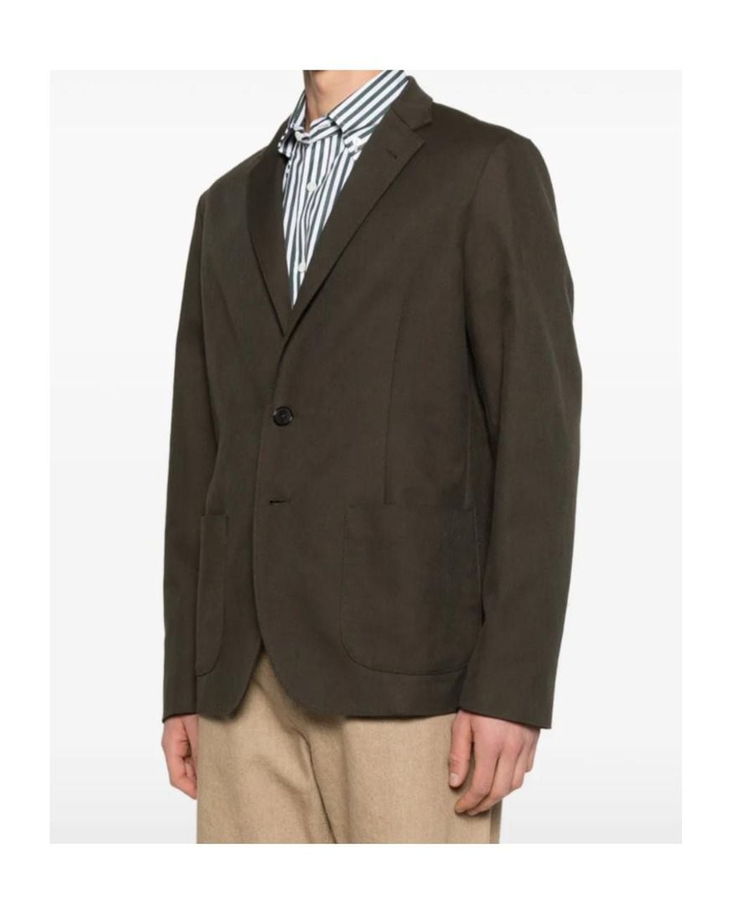 Herno Green Patch-Pocket Blazer for men
