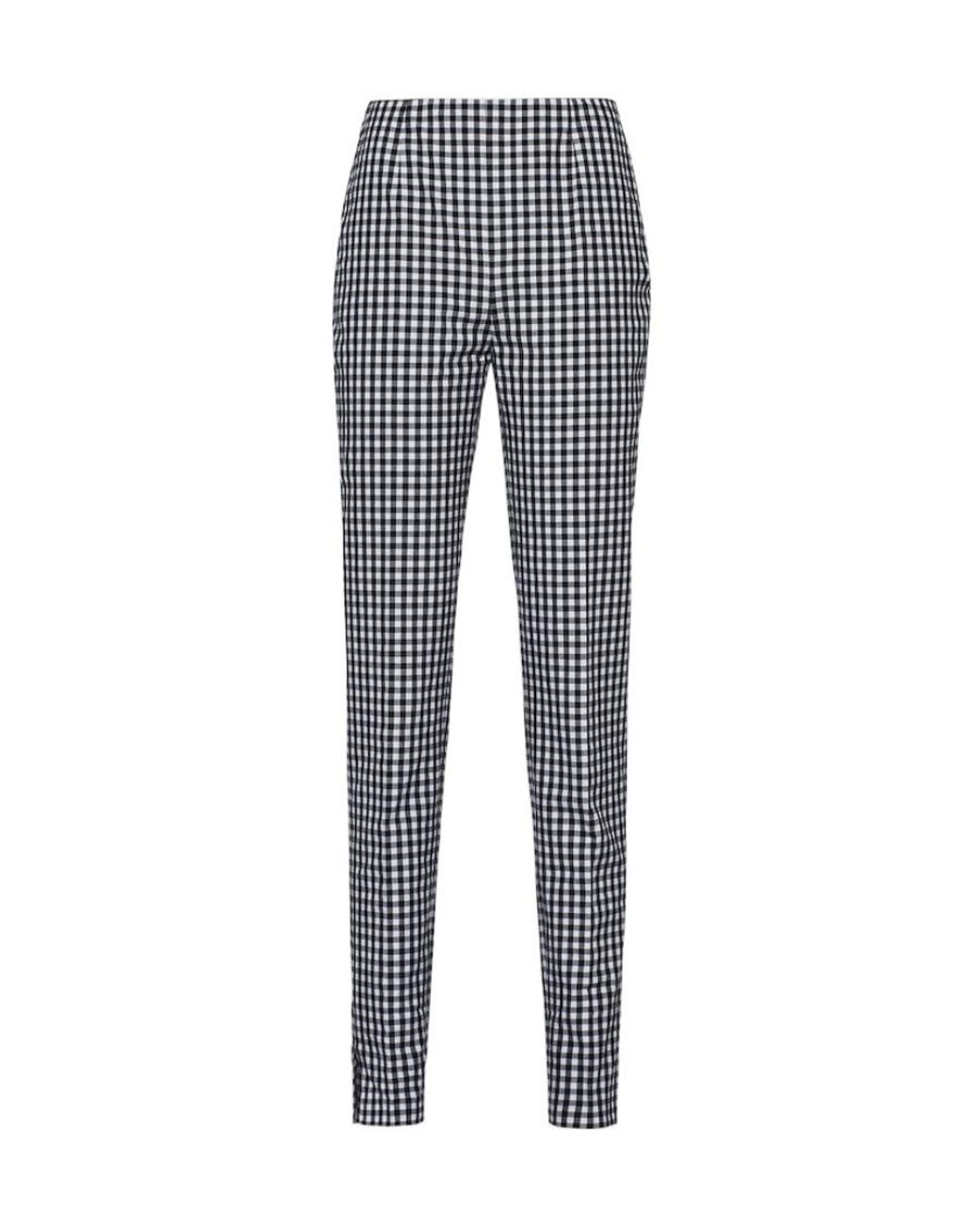 Prada Blue Stretch Gingham Check Pants