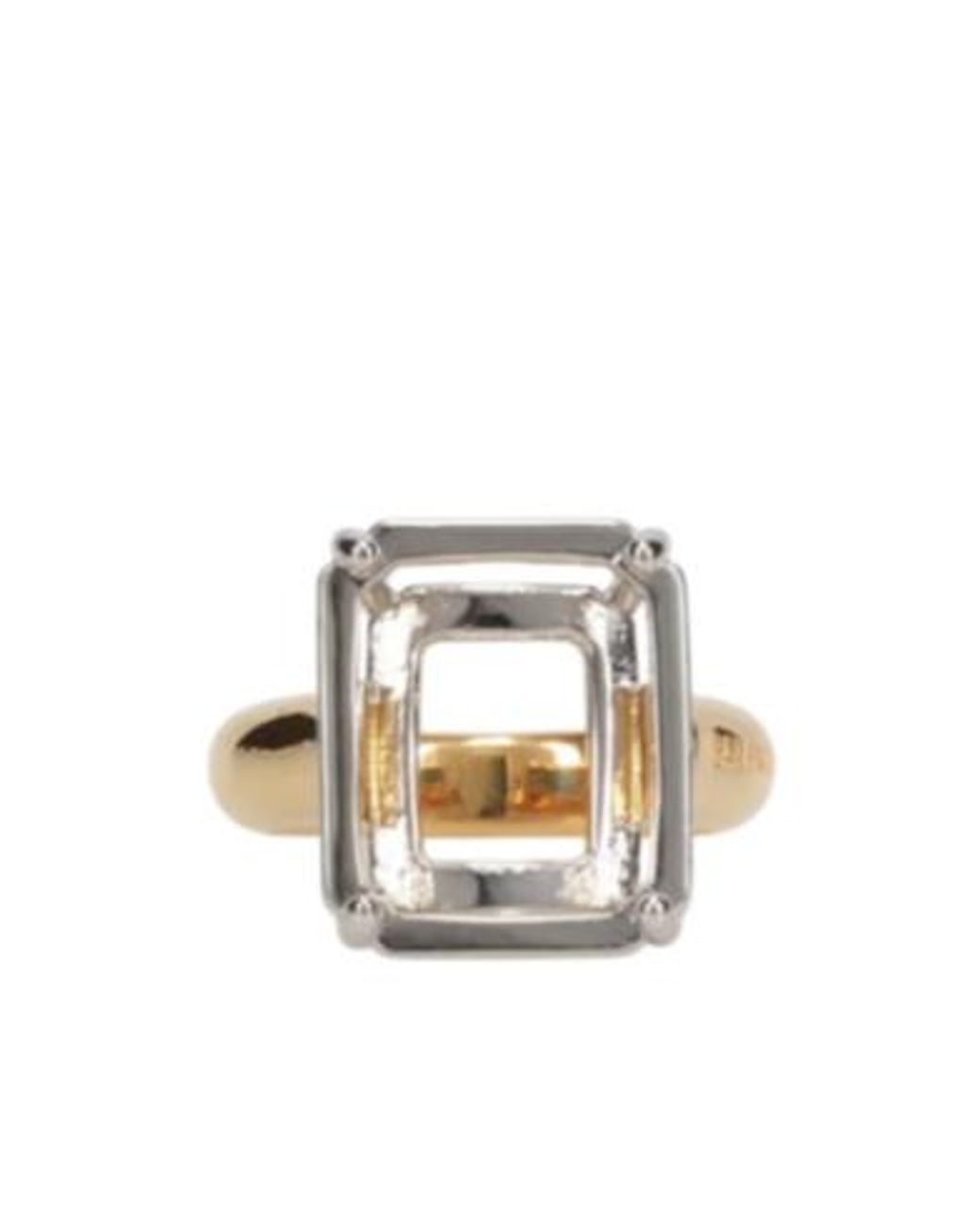 Balenciaga Metallic Frame Oval Ring