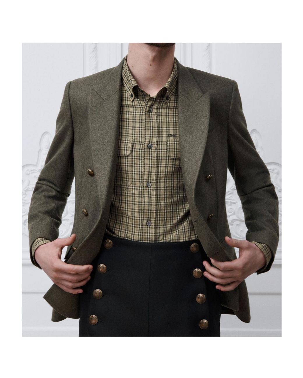 Dior Green Double-Breasted Blazer for men