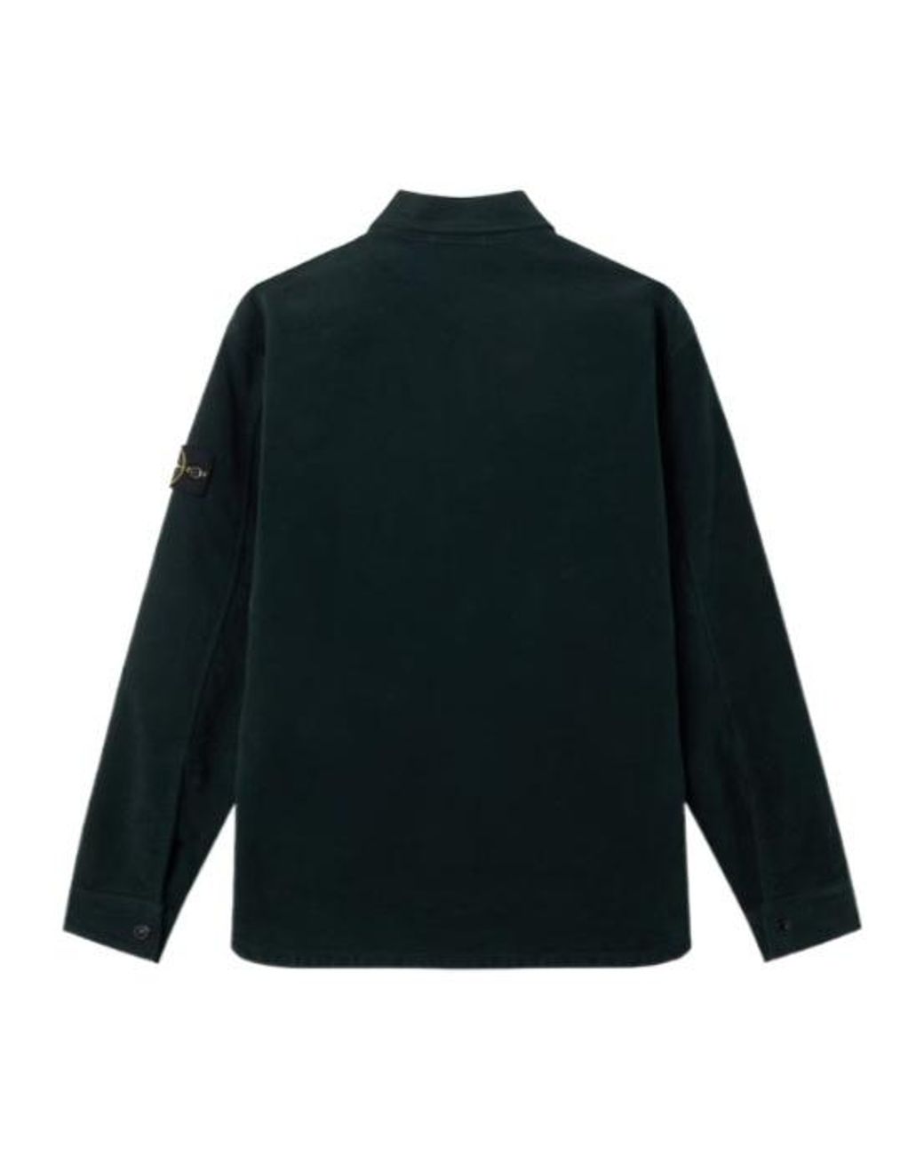 Stone Island Green Compass-Patch Corduroy Shirt for men